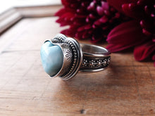 Load image into Gallery viewer, Larimar Heart Ring or Pendant (Choose Your Size)
