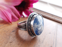 Load image into Gallery viewer, Plume Agate Doublet Ring or Pendant (Choose Your Size)