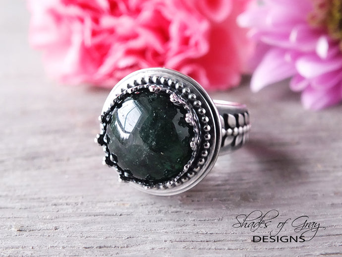 Dark Green Tourmaline Ring or Pendant (Choose Your Size)