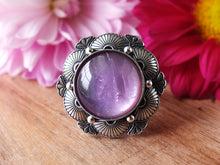 Load image into Gallery viewer, Amethyst and Mother of Pearl Ring or Pendant (Choose Your Size)