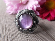 Load image into Gallery viewer, Amethyst and Mother of Pearl Ring or Pendant (Choose Your Size)