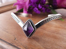 Load image into Gallery viewer, Amethyst Chevron Cuff Bracelet