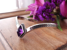 Load image into Gallery viewer, Amethyst Chevron Cuff Bracelet