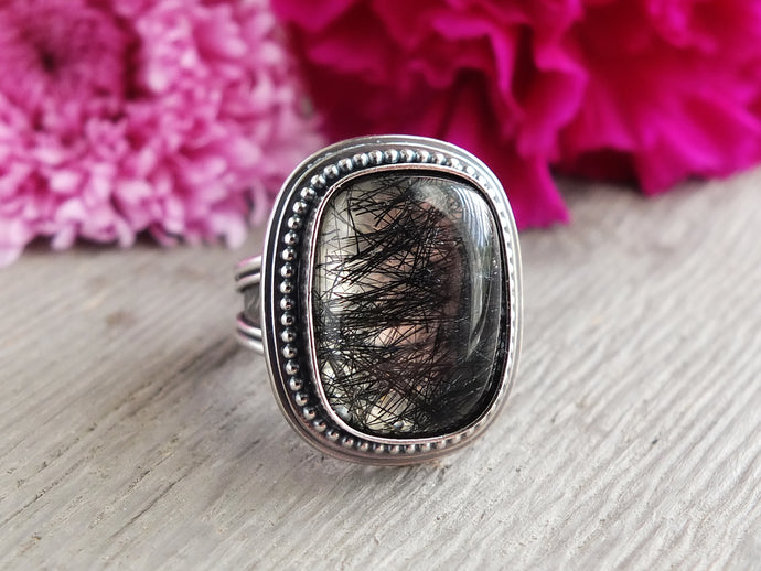 Tourmalated Quartz Ring or Pendant (Choose Your Size)