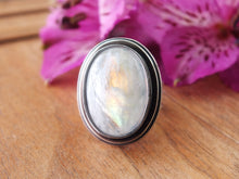 Load image into Gallery viewer, Rainbow Moonstone Ring or Pendant (Choose Your Size)