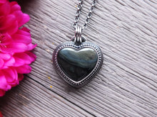 Load image into Gallery viewer, Rainbow Obsidian Heart Necklace