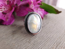Load image into Gallery viewer, Rainbow Moonstone Ring or Pendant (Choose Your Size)