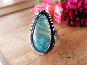 Blue Opal Wood Ring or Pendant (Choose Your Size)