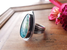 Load image into Gallery viewer, Blue Opal Wood Ring or Pendant (Choose Your Size)