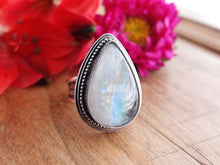 Load image into Gallery viewer, Rainbow Moonstone Ring or Pendant (Choose Your Size)