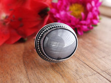 Load image into Gallery viewer, Silver Gray Sapphire Ring or Pendant (Choose Your Size)