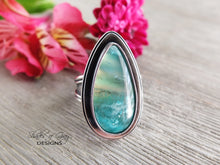 Load image into Gallery viewer, Blue Opal Wood Ring or Pendant (Choose Your Size)
