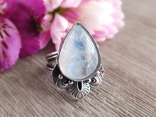 Load image into Gallery viewer, Rainbow Moonstone Ring or Pendant (Choose Your Size)