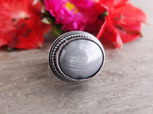 Load image into Gallery viewer, Silver Gray Sapphire Ring or Pendant (Choose Your Size)