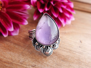 Amethyst and Mother of Pearl Ring or Pendant (Choose Your Size)