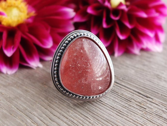 Strawberry Quartz Ring or Pendant (Choose Your Size)