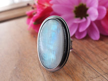 Load image into Gallery viewer, Rainbow Moonstone Ring or Pendant (Choose Your Size)