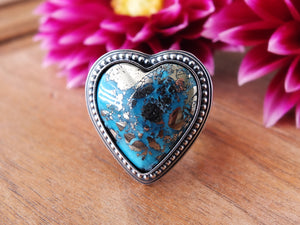 Persian Turquoise w/ Pyrite Ring or Pendant (Choose Your Size)