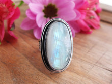 Load image into Gallery viewer, Rainbow Moonstone Ring or Pendant (Choose Your Size)