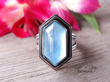 Load image into Gallery viewer, Hexagonal Aquamarine Ring or Pendant (Choose Your Size)