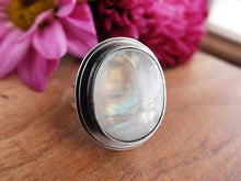 Load image into Gallery viewer, Rainbow Moonstone Ring or Pendant (Choose Your Size)
