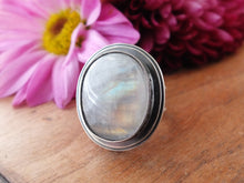 Load image into Gallery viewer, Rainbow Moonstone Ring or Pendant (Choose Your Size)