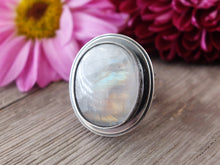 Load image into Gallery viewer, Rainbow Moonstone Ring or Pendant (Choose Your Size)