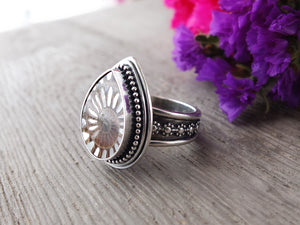 Ammonite with Mother of Pearl Inlay Ring or Pendant (Choose Your Size)