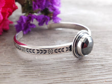 Load image into Gallery viewer, RESERVED: Rose Cut Hematite Cuff Bracelet