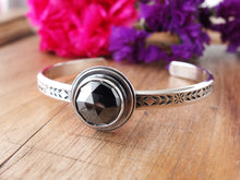 Load image into Gallery viewer, RESERVED: Rose Cut Hematite Cuff Bracelet