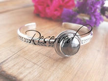 Load image into Gallery viewer, RESERVED: Rose Cut Hematite Cuff Bracelet