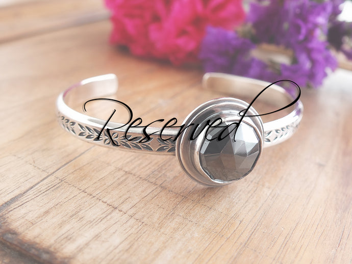 RESERVED: Rose Cut Hematite Cuff Bracelet