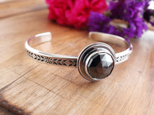 Load image into Gallery viewer, RESERVED: Rose Cut Hematite Cuff Bracelet