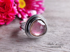 Rose Cut Watermelon Tourmaline Ring or Pendant (Choose Your Size)