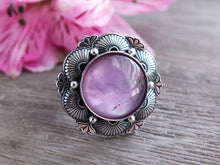Load image into Gallery viewer, Amethyst and Mother of Pearl Ring or Pendant (Choose Your Size)