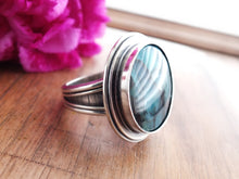 Load image into Gallery viewer, Blue Opalized Petrified Wood Ring or Pendant (Choose Your Size)