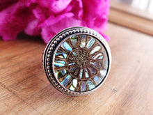Load image into Gallery viewer, Ammonite with Abalone Inlay Ring or Pendant (Choose Your Size)
