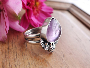 Amethyst and Mother of Pearl Ring or Pendant (Choose Your Size)