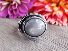 Load image into Gallery viewer, Silver Gray Sapphire Ring or Pendant (Choose Your Size)