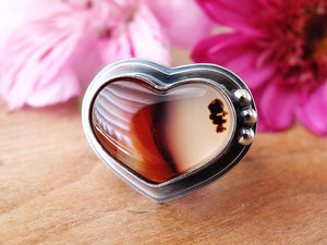 Montana Agate Heart Ring or Pendant (Choose Your Size)