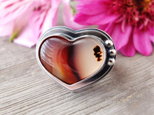 Montana Agate Heart Ring or Pendant (Choose Your Size)