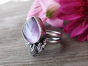 Amethyst and Mother of Pearl Ring or Pendant (Choose Your Size)
