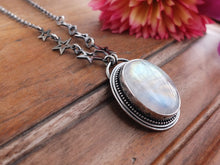 Load image into Gallery viewer, Oval Rainbow Moonstone Necklace
