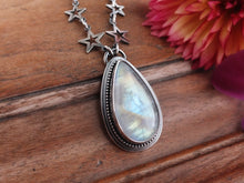 Load image into Gallery viewer, Teardrop Rainbow Moonstone Necklace