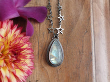 Load image into Gallery viewer, Teardrop Rainbow Moonstone Necklace