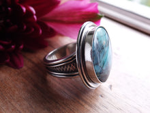 Load image into Gallery viewer, Blue Opalized Petrified Wood Ring or Pendant (Choose Your Size)