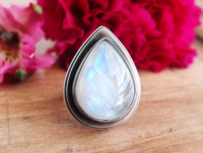 Rainbow Moonstone Ring or Pendant (Choose Your Size)