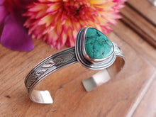 Load image into Gallery viewer, Green Hubei Turquoise Cuff Bracelet