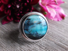 Load image into Gallery viewer, Blue Opalized Petrified Wood Ring or Pendant (Choose Your Size)
