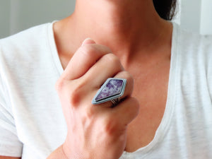 Amethyst Lace Agate Ring or Pendant (Choose Your Size)